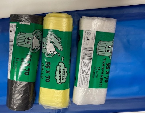 SACCHI PATTUMIERA 55X70 ROTOLO DA 15 STRAPPI